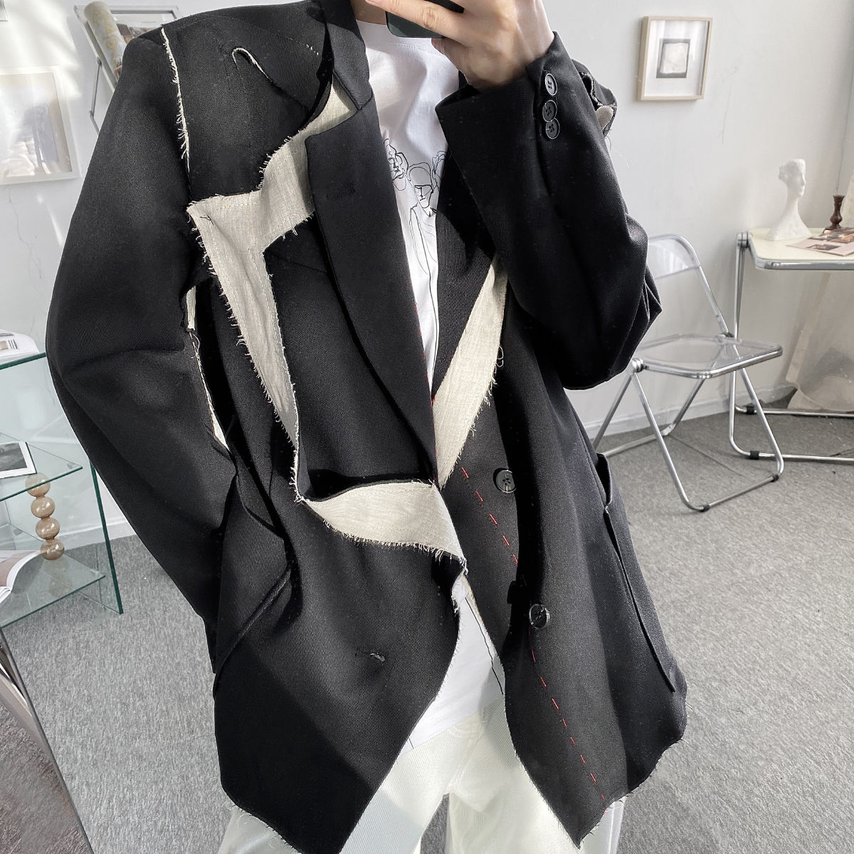 Borde Rugoso IEFB-Chaqueta de traje con borde rugoso para hombr... – Grandado