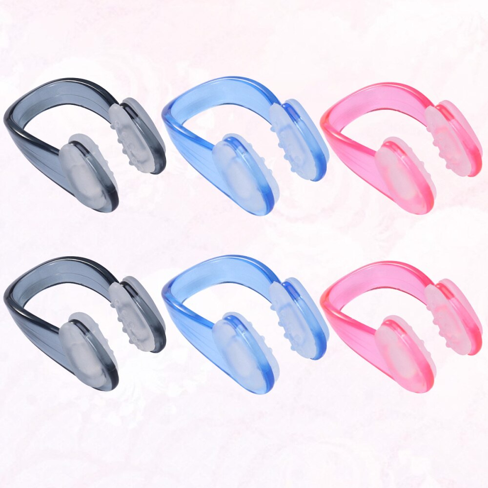 10 stk voksne unisex svømmeneseklemme nesebeskyttelse mykt silikonbassengtilbehør for dykking (rosa): Som vist