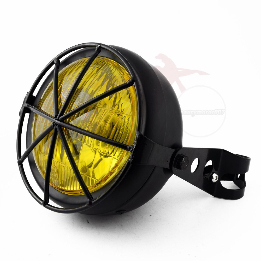 6.5 Inch Retro Motorcycle Headlight Grill Side Mount Cover with Bracket Motorcycle Side Mount Headlight Cover 35-43mm: Sector Headlight W