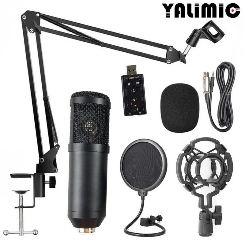 Microfono a Condensatore BM800 - Cablato 3.5mm con Scheda Audio USB NB-35 per Computer Karaoke: 6