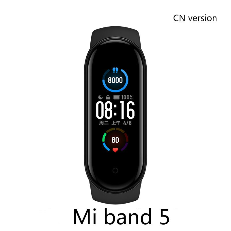 Xiaomi mi band 5 global version band 4 band 3 smart armband färgglad skärm puls fitness bluetooth vattentät sömnmonitor: Mi band 5