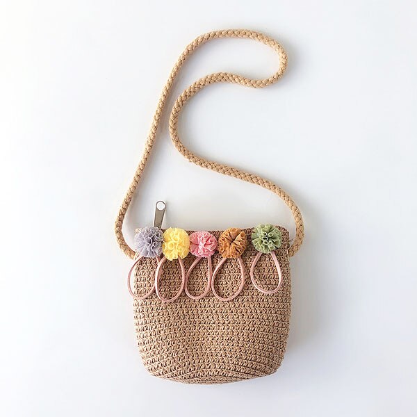 Zomer Rits Portemonnee Handgemaakte Stro Tassen Kinderen Mini Schoudertas Meisjes Handtassen Kinderen Leuke Strand Cross Body tas: A-3