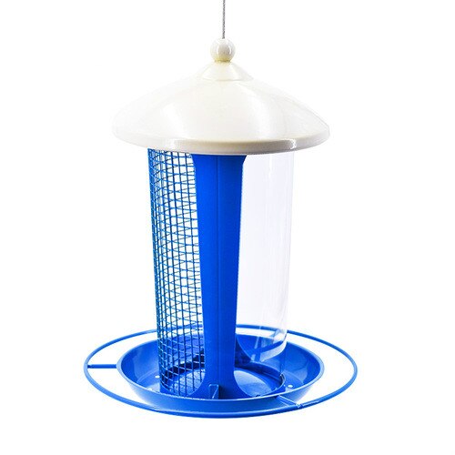 Outdoor bird feeder thrush pigeon swallow bird bird food feeder with spacer piece automatic cutting ZP12181741: BLUE