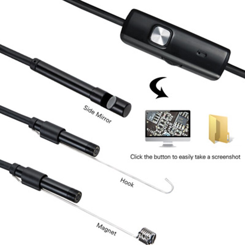 7mm Endoskop Kamera Flexible IP67 Wasserdichte Micro USB Inspektion Endoskop Kamera für Android PC Notebook 6LEDs Einstellbare