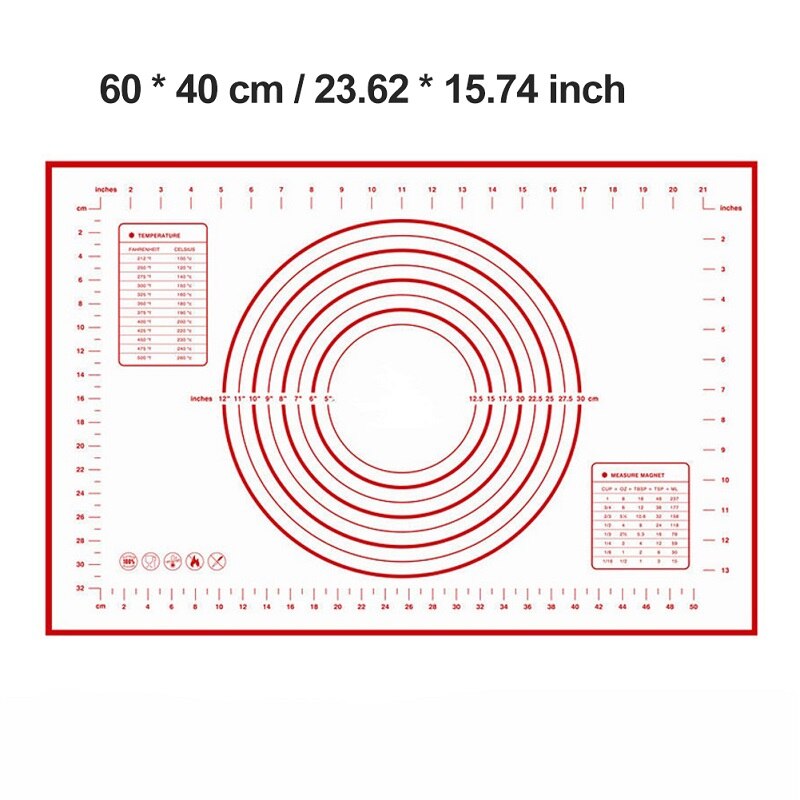 Siliconen Bakken Mat Vel Deeg Rollende Gebak Kneden Mat Schaal Pad Koken Oven Liner Pad Gebruiksvoorwerpen Bakvormen Bakken Tools: E
