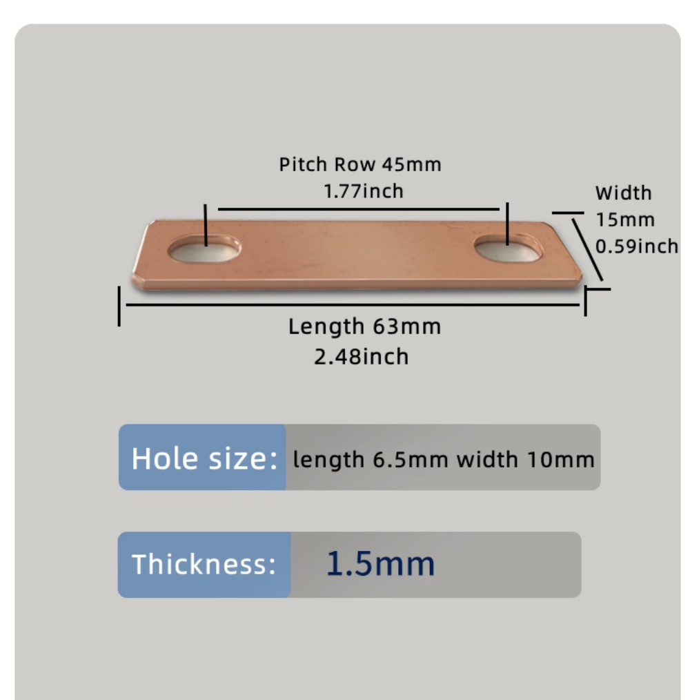 Bus Bars Connector Red Copper for LiFePO4 Cell 30Ah-300Ah Lithium Battery Red Copper Pickling Busbar Brass M6: army green