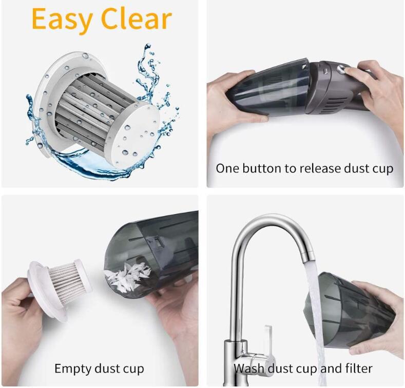 Car 12v 120w 7000pa Wired Dry and wet Handheld Vacuum Cleaner Cigarette Lighter Powerful Suction Vacuum Cleaner