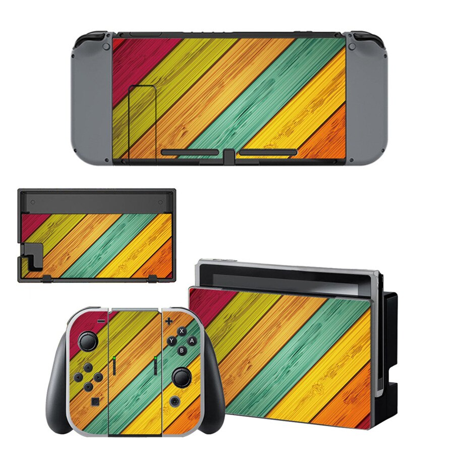 Struttura di legno di Stile Decalcomania Del Vinile Autoadesivo Della Pelle Per Nintend Interruttore NS NX Console & Joy-con Accessori del Gioco 15 stili: Style 15