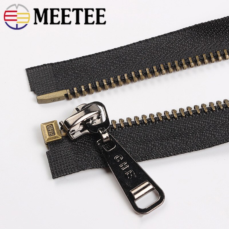 Meetee 4/8pcs 60/70/80cm 5# Metal Copper Teeth Open Tail Zipper DIY Coat Jakect Clothing Sewing Zip Tailor Decor Accessories