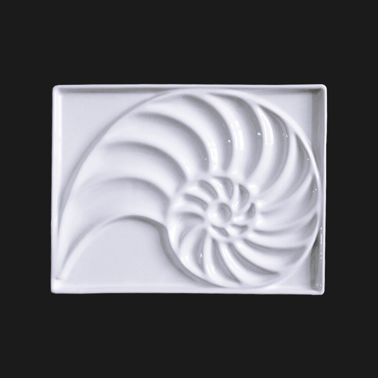 Paleta de acuarelas de artista de cerámica, paleta de cerámica Gouache en forma de rosa, hueso, China, suministros de pintura en forma de flor: Conch-shaped