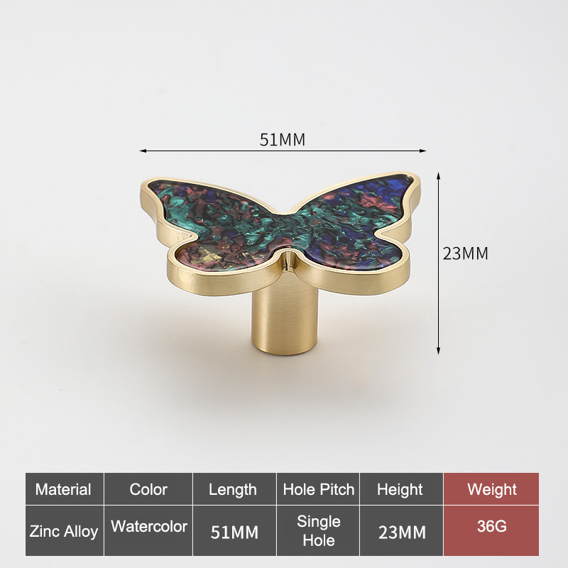 Manijas para cajones, muebles de armario, manijas de cocina para perilla de gabinete, puerta, cajón, muebles, manija en forma de mariposa: Naranja