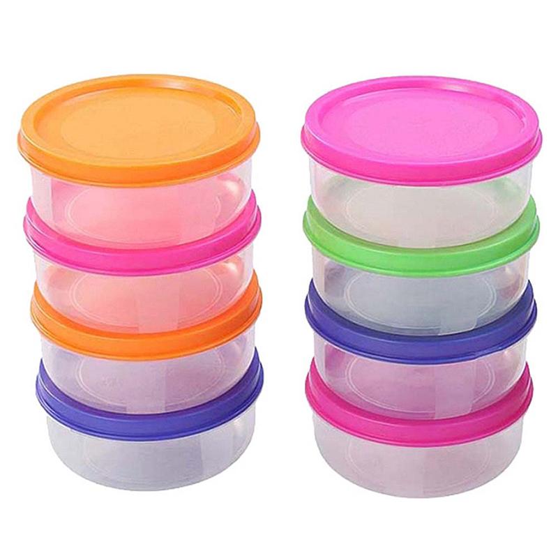 24 stk 150ml praktisk mini plastbolle oppbevaring matkasse rund mini crisper fryser mikrobølgeovn tilgjengelig