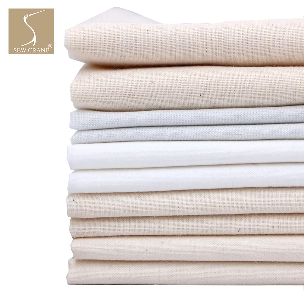 Vintage Solid Cotton Lining Fabric Plain White Cotton Fabric Texture Cotton Polyester Blend Fabric By the meter