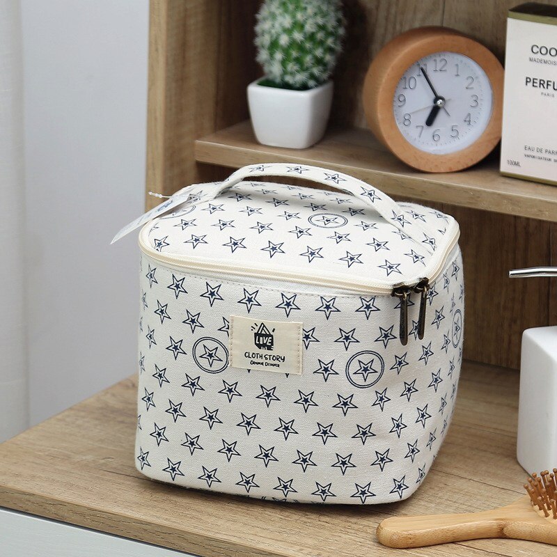 PURDORED 1 Pc Large Cosmetic Bag Korean Style Women Makeup Organizer Case Travel Make Up Bag Case Necessaries Toiletry Bag: white