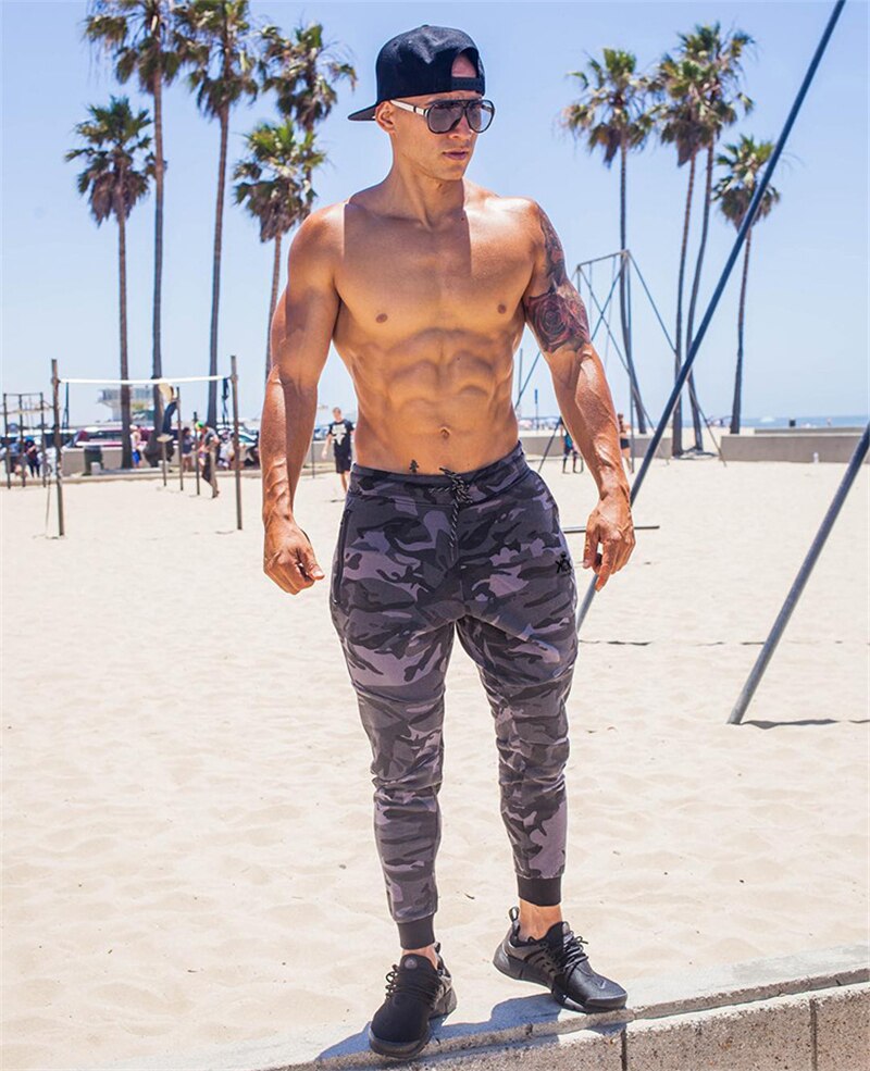 Katoen Running Broek Mannen Broek Sportkleding Workout Trainingsbroek Trackpants Broek Mannen Atletische Activewear Gym Broek Mannen: Camouflage Black / XXXL