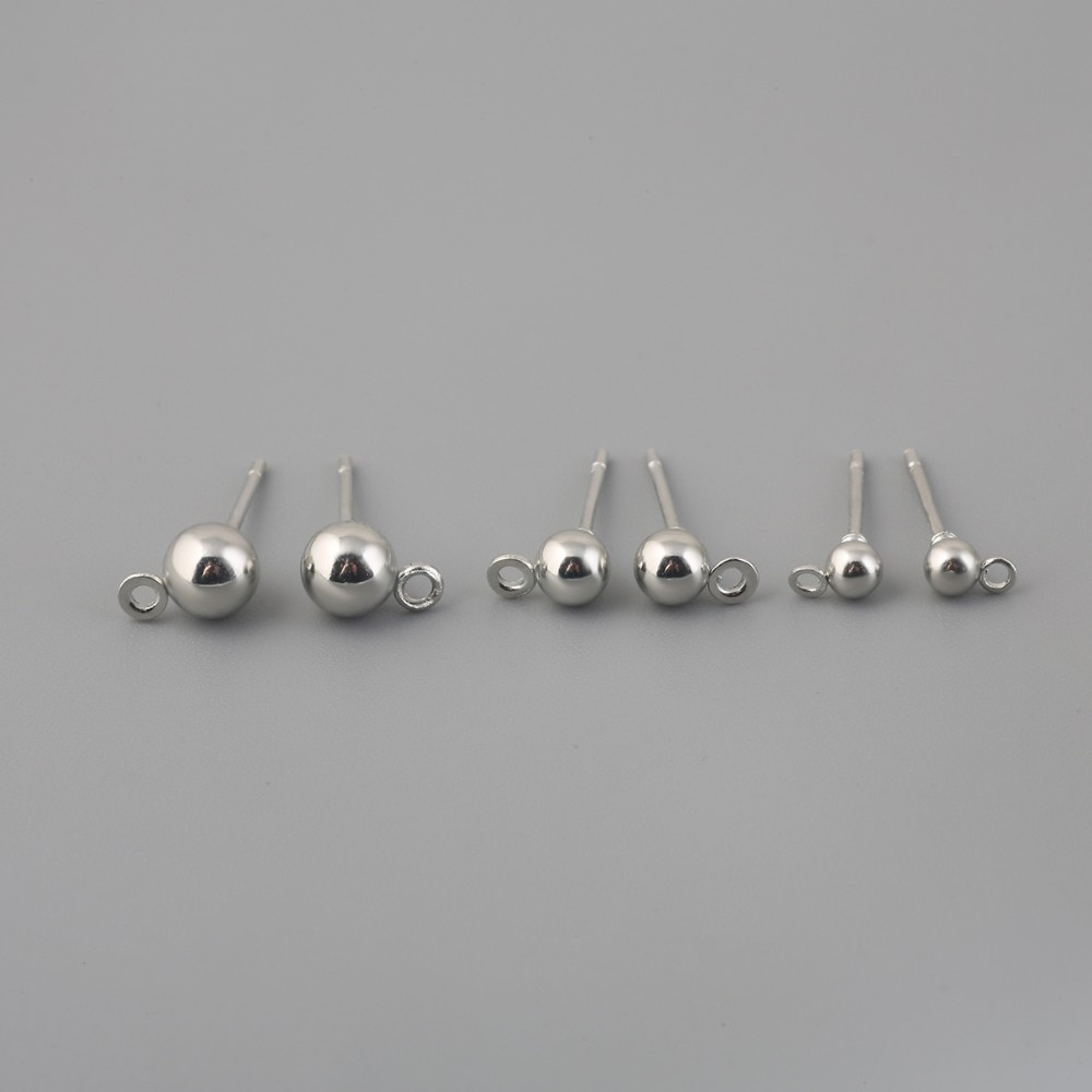 Set van 10 gouden, zilveren 3/4/5mm rhodium geplateerde metalen oorbelstoppers met een blanco basis voor doe-het-zelf oorbellen, sieradenaccessoires