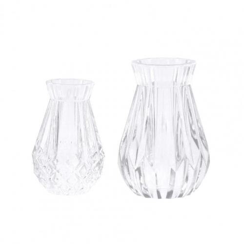 2Pcs 1/12 Dollhouse Mini Meubilair Vaas Model Speelgoed Miniatuur Landschap Home Decor Ornament Speelgoed: Clear