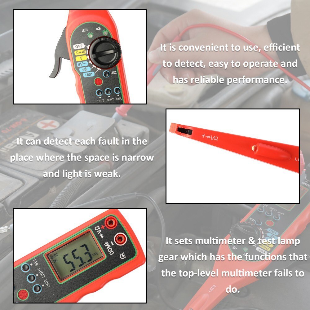 Multi-function Auto Circuit Lamp Repair Tool Voltage Tester Multimeter Car Diagnostics Tools