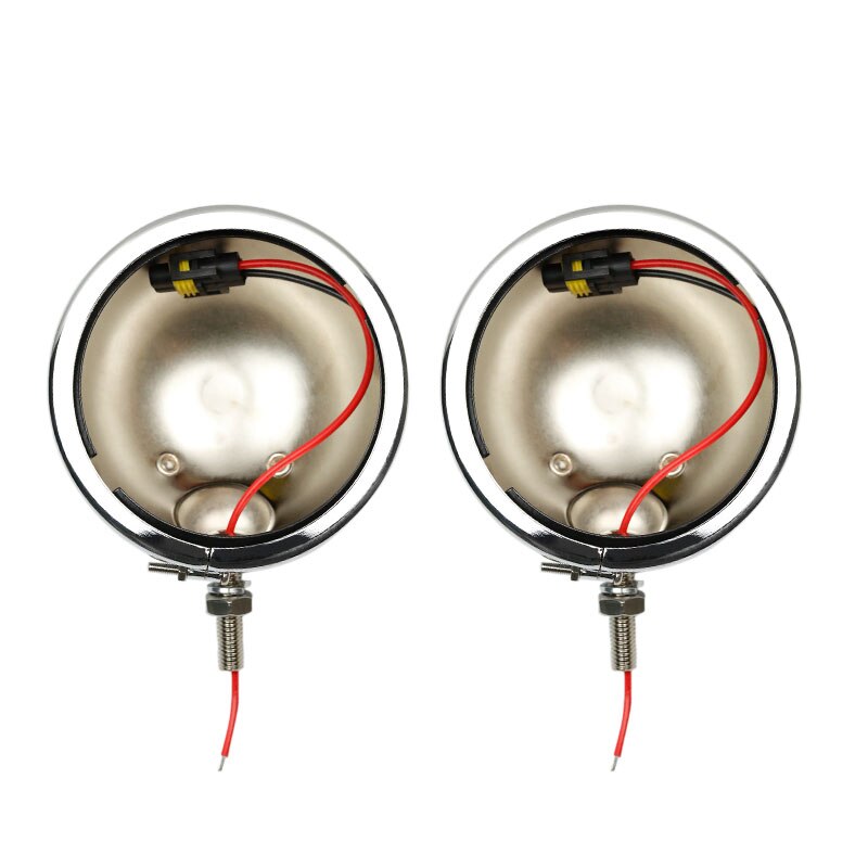 Feux antibrouillard led pour motos, moteur 4-1/2 ", 4.5", support de lampe noir/chromé, DRL, 4.5 pouces: Silver housing