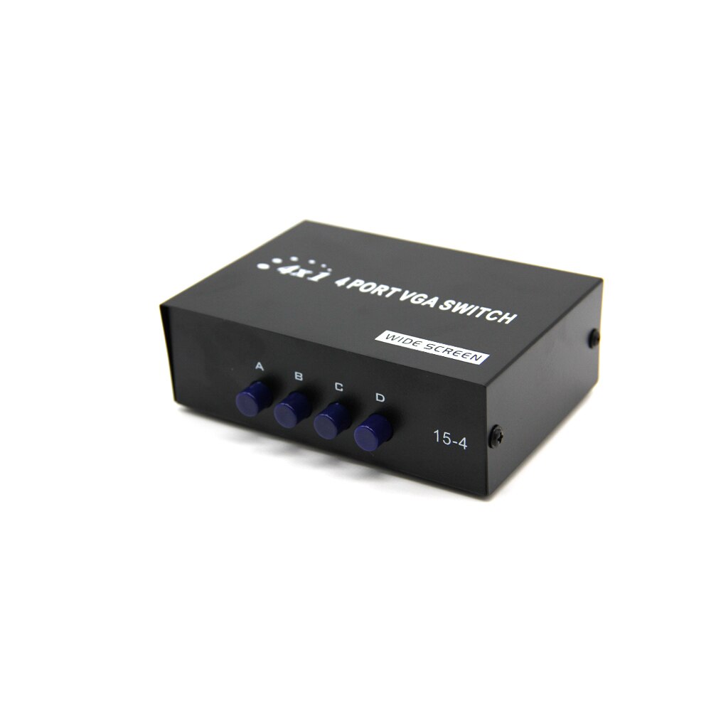 Video Switch Splitter 4 Port VGA SVGA Video HD Signal Amplifier Booster Splitter Sharing Box for PC