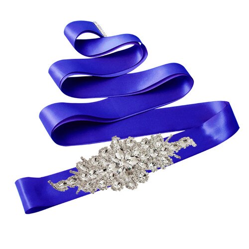 Rhinestone Beaded Women's Belt Wedding Belt Accessories Bride Bridesmaid Bridal Sashes Belts For Evening Party Prom Gown Dress: Royal blue