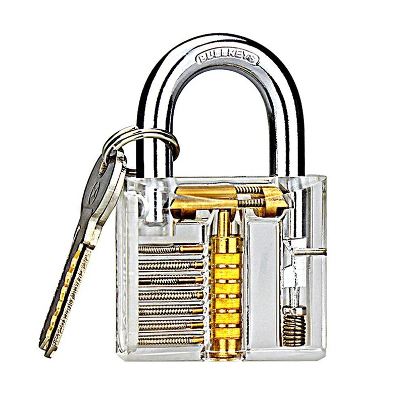 Transparent Visible Pick Cutaway Practice Padlock Lock With Broken Key Removing Hooks Lock Extractor Set Locksmith Tool