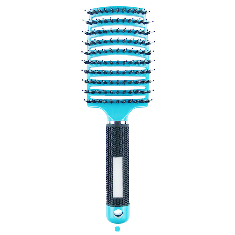 Peigne de Massage du cuir chevelu, brosse à cheveux en poils et en Nylon, brosse à cheveux démêlante humide et bouclée, outils de coiffure pour Salon de coiffure pour femmes: Violet clair