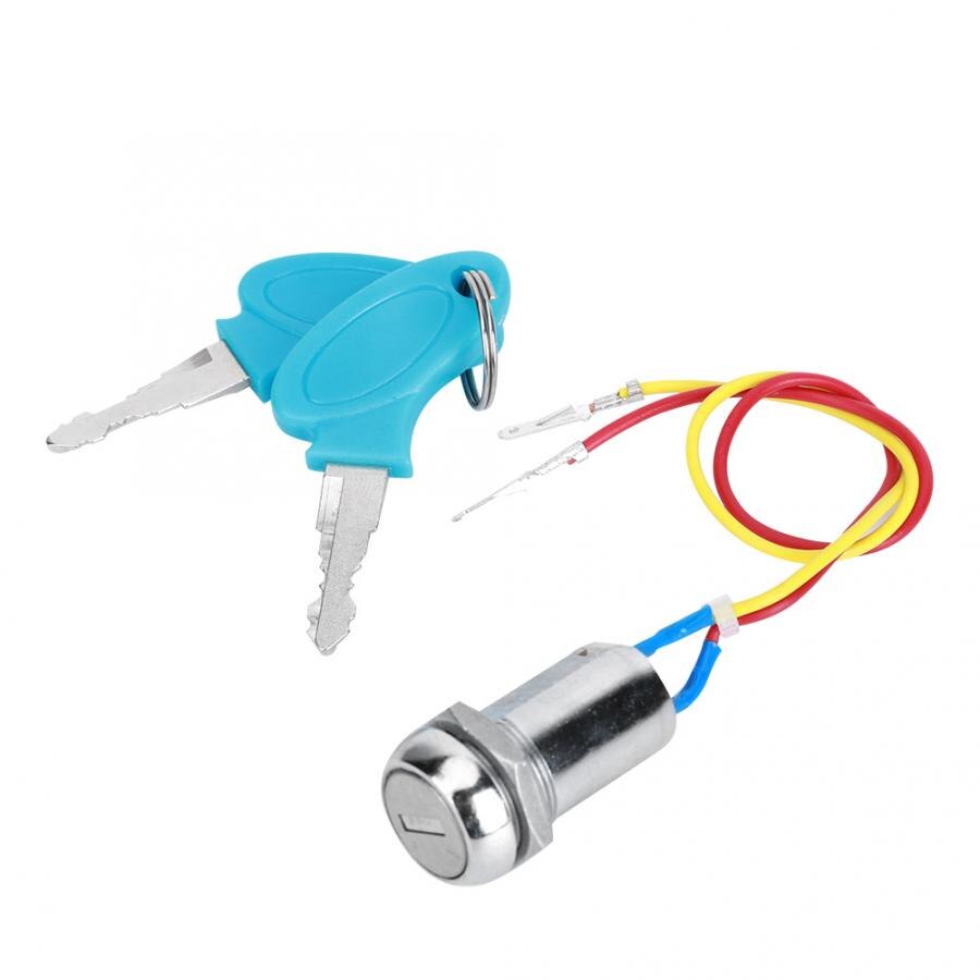 Electric Door Lock Electric Scooter Power Source Lock All Metal Electric Door Locking Lgnition Key Switch Lock E-bike Accessory