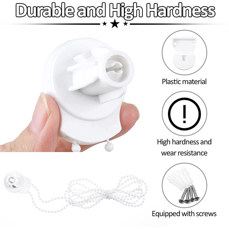 Roller Blind Fittings Kit, Roller Blinds Brackets With Beaded Chain, Curtain Roller Accessories For Windows Replacement