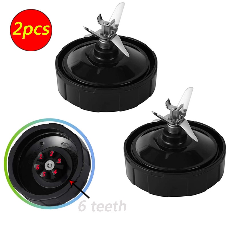2pcs 6 Fins Bottom Blade for Nutri Ninja Blender Juicer Mixer Spare Extractor Replacement Parts for BL682-30 BL642-30 BL450-30