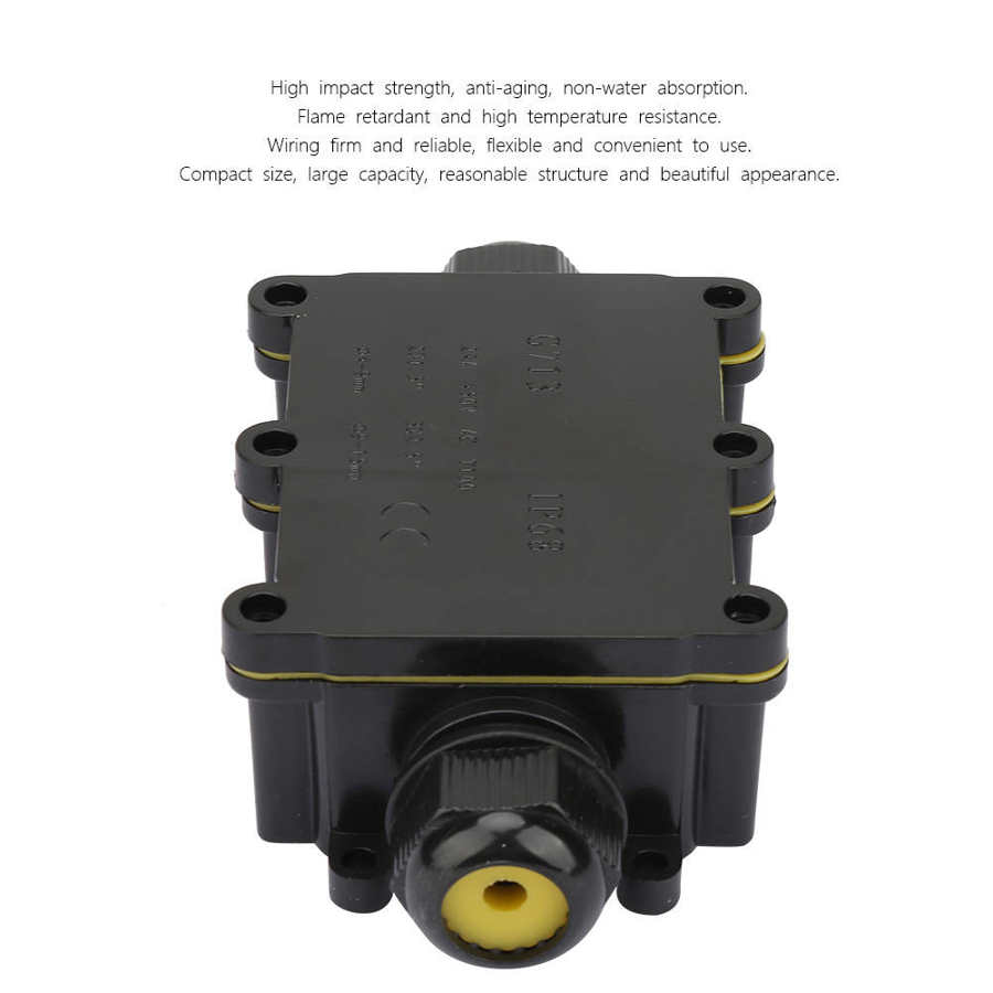 Junction Box IP68 Waterproof Outdoor Multiple ways Plastic Electrical Junction Box Case Cable Wire Connector Protect