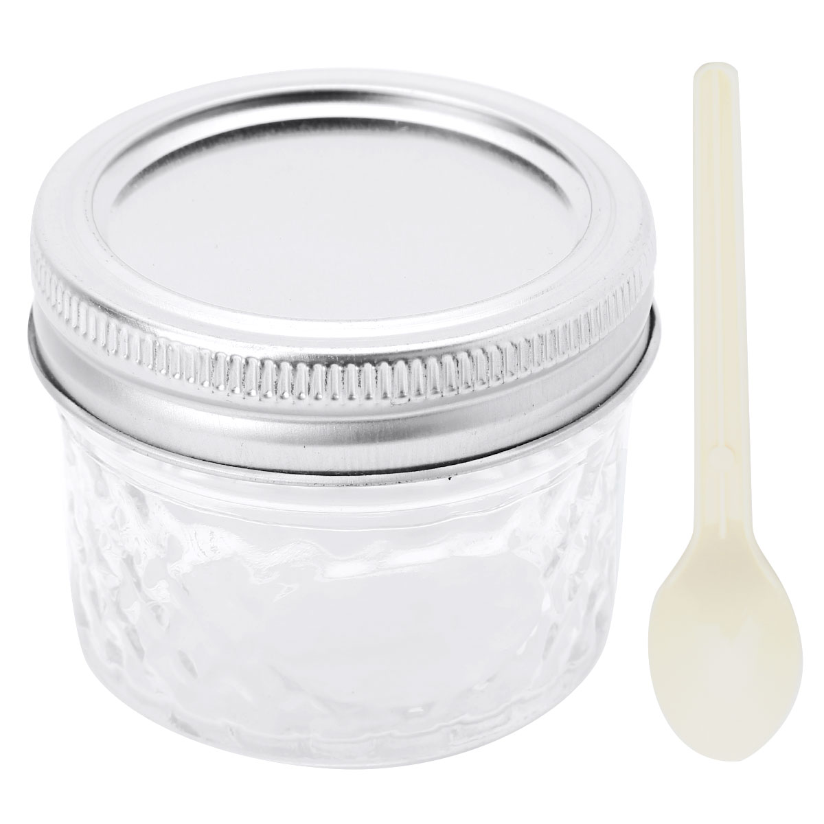 2Pcs 4oz(120ml) Wide Mouth Glass Mason Jars with Lids Bands and Spoons Jam Honey Foods Bottle Container For Wedding Shower Favor