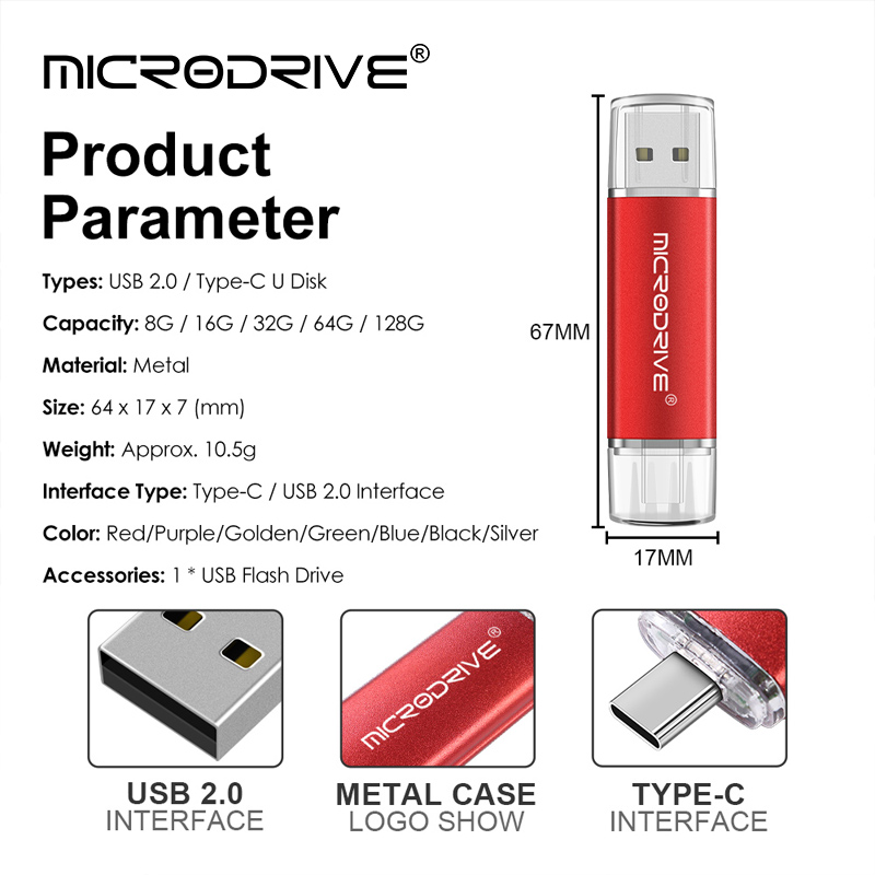 Type C 64GB 128GB Sleutel Hoge Snelheid USB Flash Drive OTG 16GB 32GB Usb Stick Pendrive 4GB 8GB Flash Disk voor Android PC/Auto/TV USB C