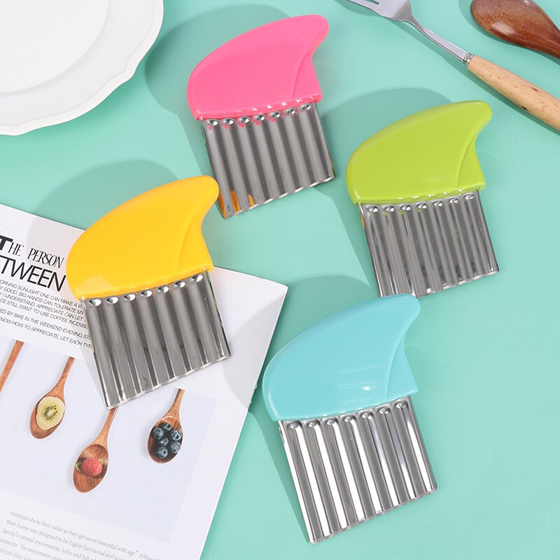 Potato Cutter Wavy French Fries Cutter Stainless Steel Potato Slicer Vegetable Chopper Veggie Slicer Kitchen Gadgets Cutter