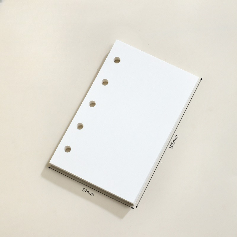 M5 løse ark notatbok refill spiralperm innvendig side rutenett blank linje dagbok agenda planlegger skoleartikler: Hvit