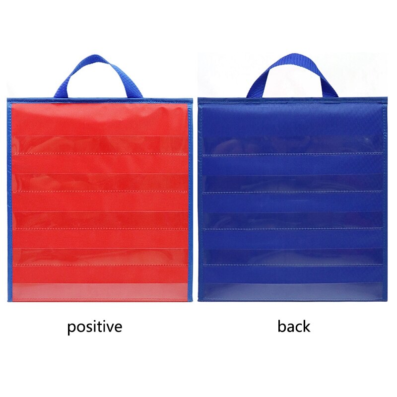 AAAK -Double-Sided Self-Standing Foldable Kids Desktop Tabletop Pocket Chart Classroom Home Teaching Children Educational Tool