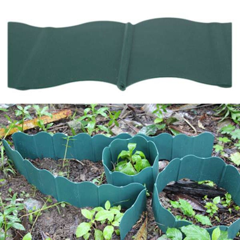 Garden Fence Edging Cobbled Stone Effect Plastic Lawn Edging Plant Border Decorations Flower Bed Border 40Pcs