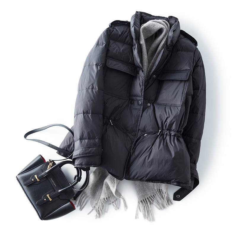 Winter damen ultraleicht daunenjacke weiße entendaunenmantel langarm warmer daunenparka damen zweireiher oberbekleidung