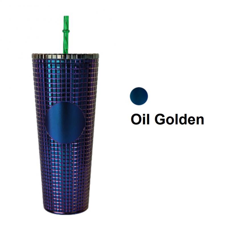 Tasse à café diamant 710ml, avec paille, Double couche en plastique, avec grille de maïs, déesse rayonnante: 09