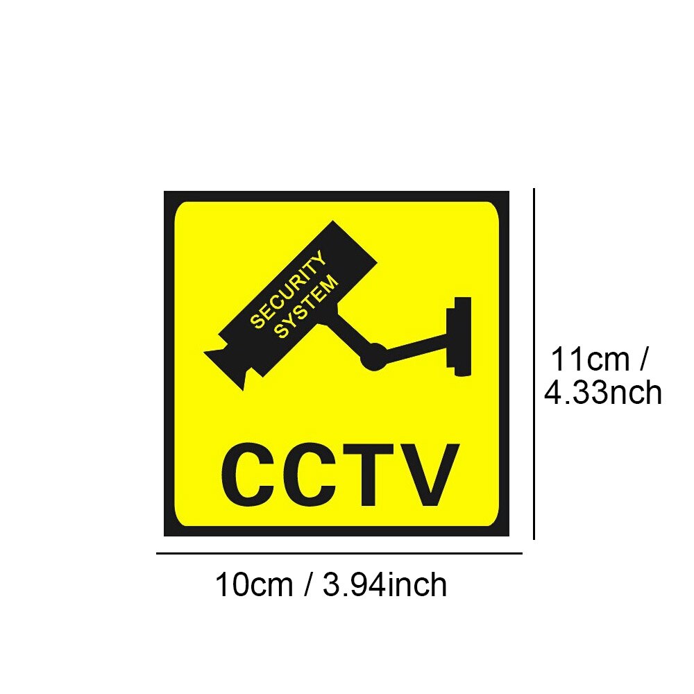 Pegatinas de Seguridad de vigilancia para cámara de Vídeo impermeable, calcomanías de alarma de advertencia para casa, oficina, tienda escolar, 10 Uds.