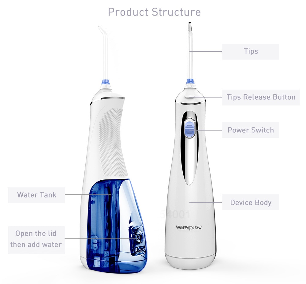 Waterpulse V400 4 porady nić dentystyczna przenośn... – Grandado