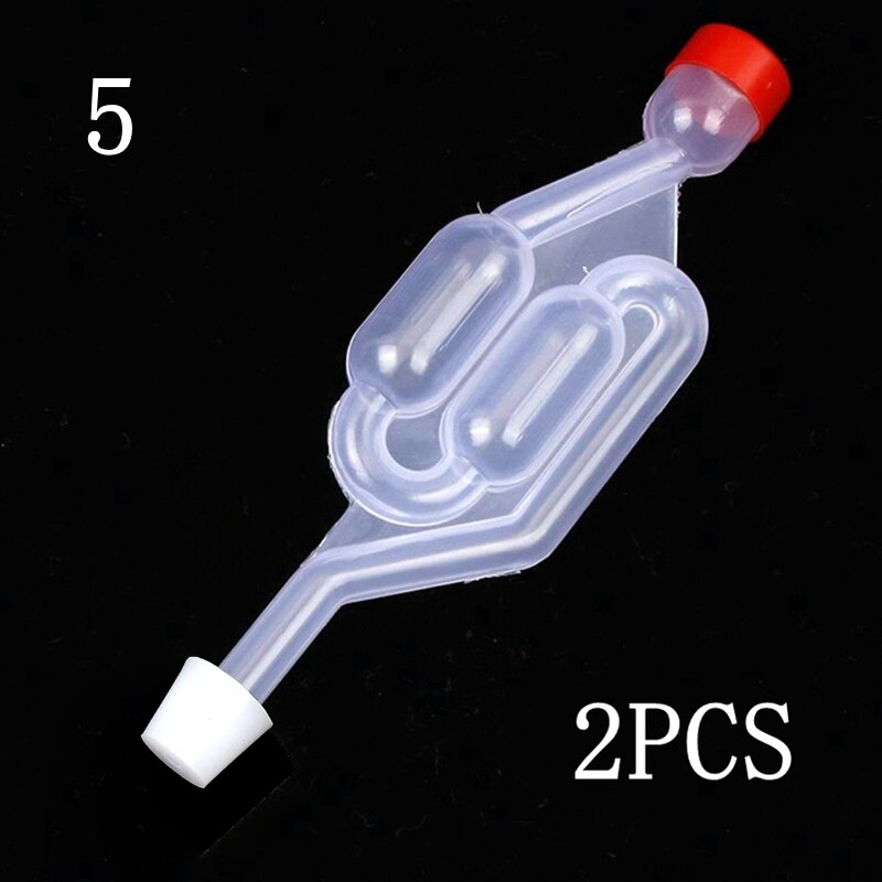2pcs/Lot Home Brew Wine Fermentation Airlock With Silicone Stoppers Plug Airlock Seal Valve Bubbler Fermentation Brewing Tools: Airlock Size 5 Plug