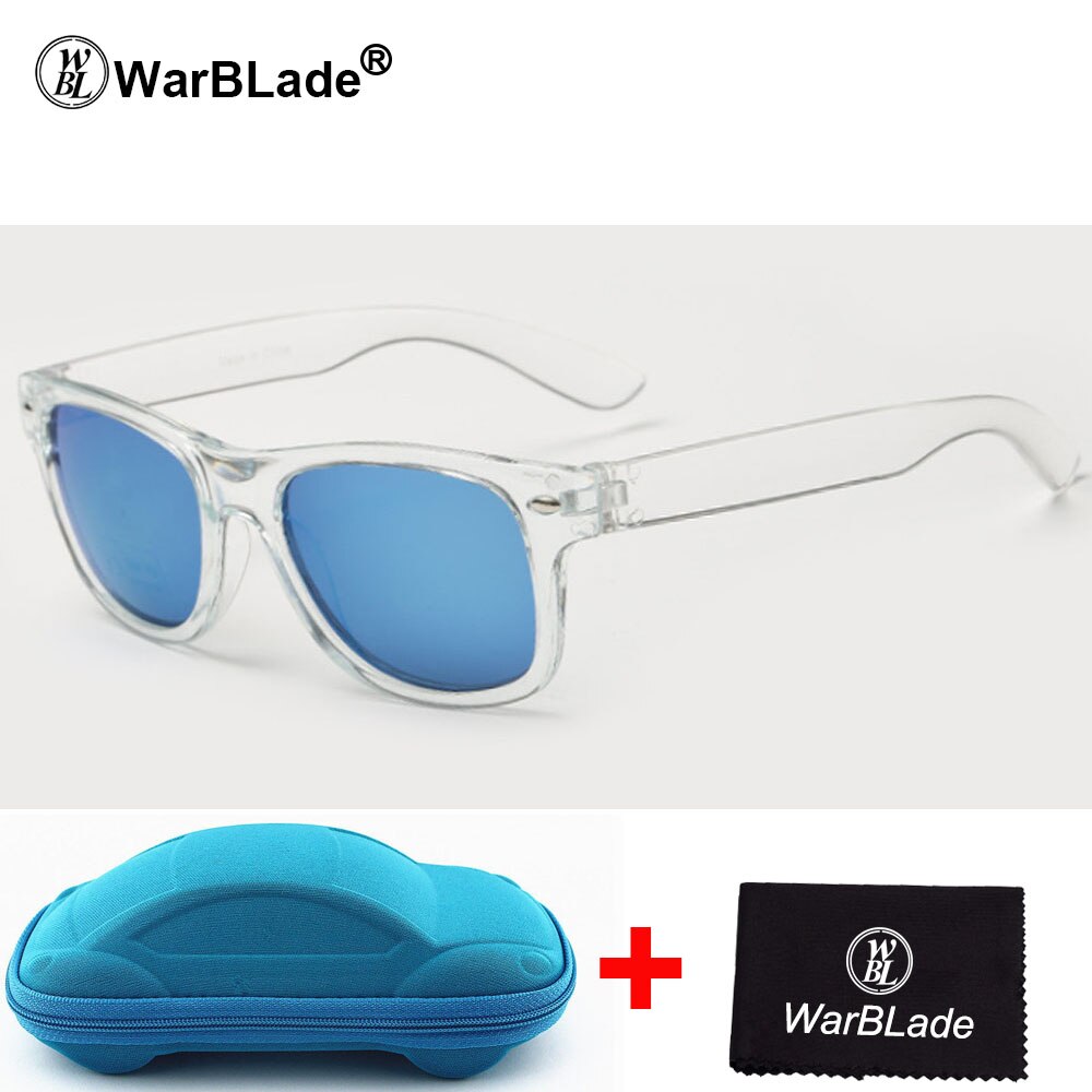 WarBLade Cool Zonnebril voor Kids Zonnebril voor Kinderen Jongens Meisjes Sunglass UV 400 Bescherming met Case Kinderen: clear blue