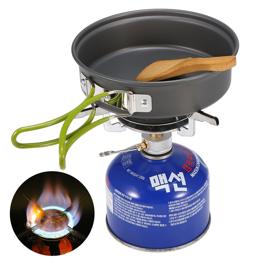 Olla de horno ligera de aluminio para exteriores, juego de utensilios de cocina de plástico para exteriores, para mochilero, Camping, Picnic, 2-3 personas