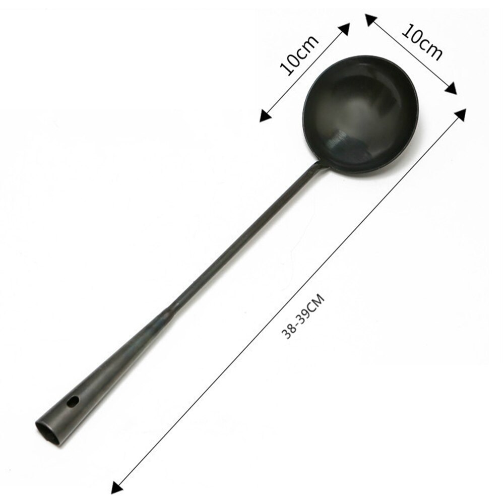 Gryde jern wok traditionel håndlavet jern wok non-stick pande non-coating induktion og gaskomfur køkkengrej wok: Værktøj 01