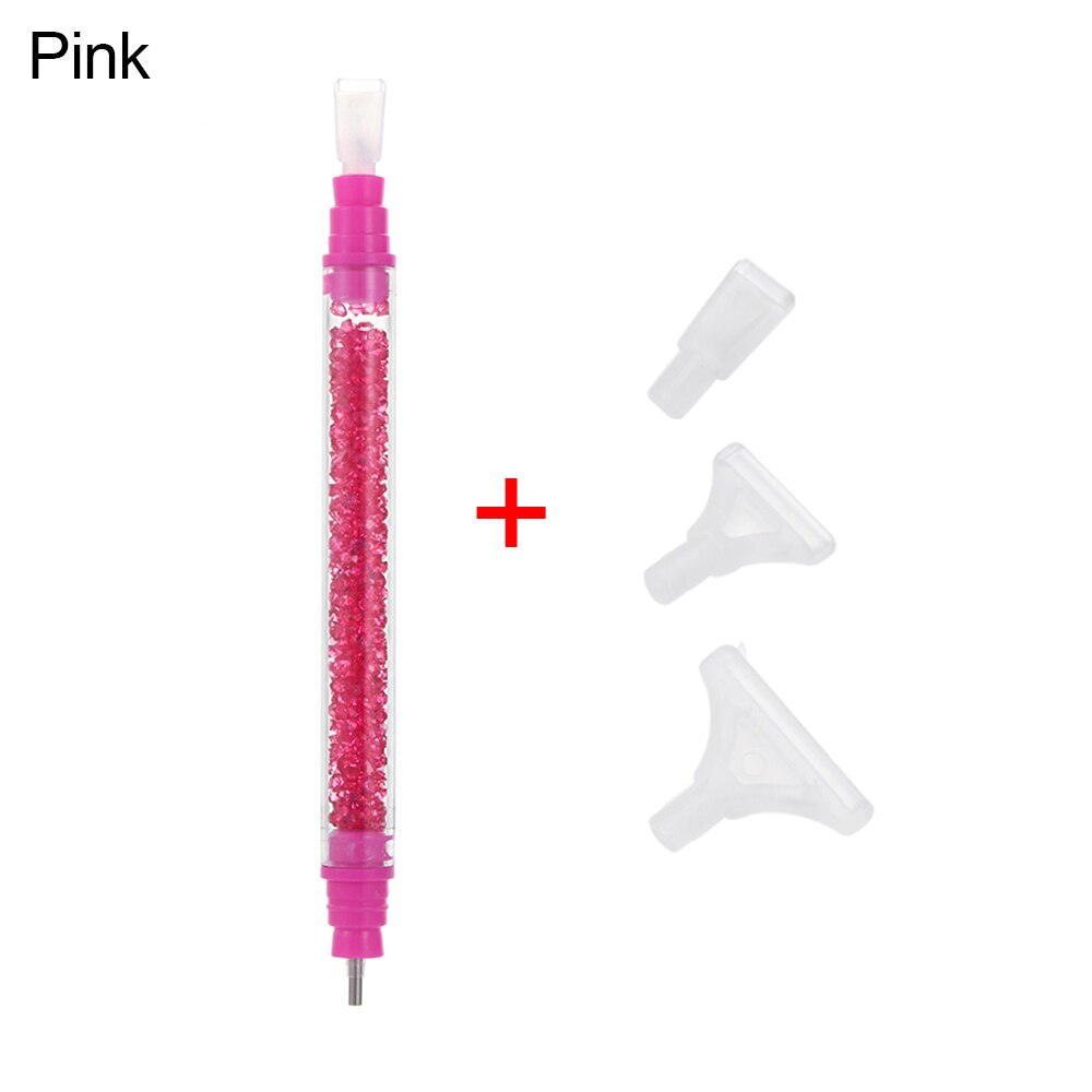 1set Double Head Point Drill Pen Crystal 5D Diamond Painting DIY Arts Crafts Cross Stitch Embroidery Sewing Handmade Accessories: pink