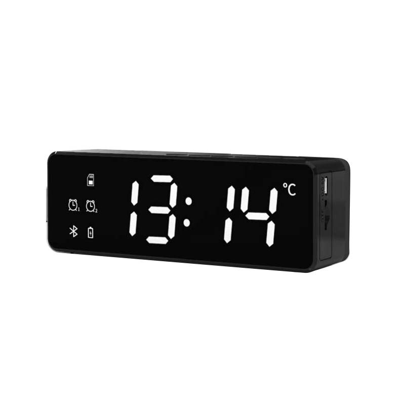 alarm clock bluetooth speaker With FM Radio Wireless Mini Portable Alarm Clock Speaker LCD digital table Clock decor: 2