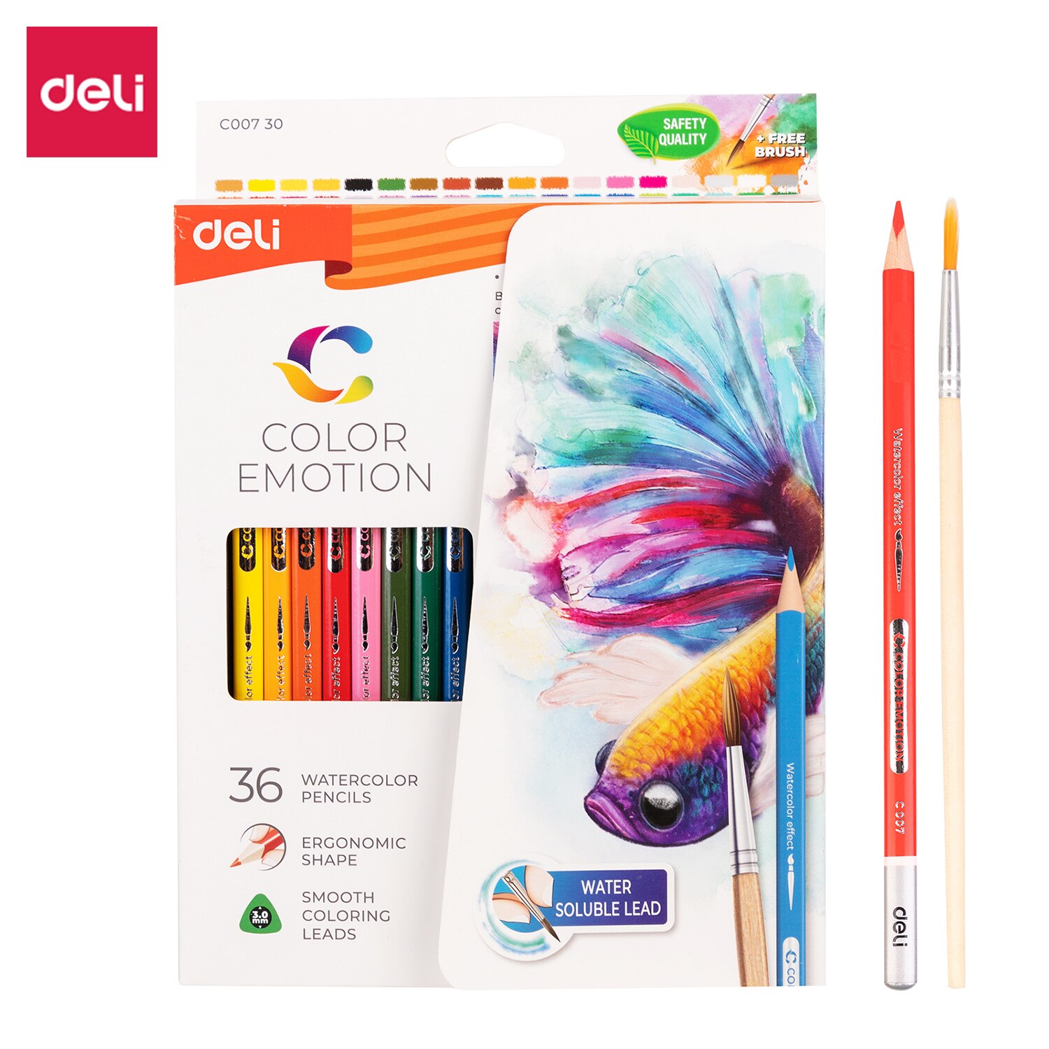 Deli Watercolor Pencils 12/24/36 Colors Drawing Pen Art Set Children Kids Painting Sketching school office supplies