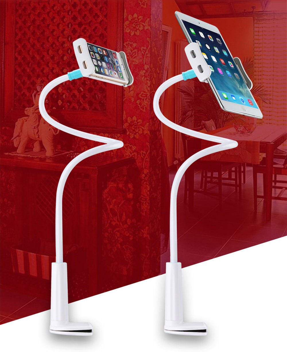 Gooseneck Tablet Holder, Universal Tablet Stand 360 Flexible Lazy Bracket Clamp Long Arms Mount Compatible with iPad Air Pro