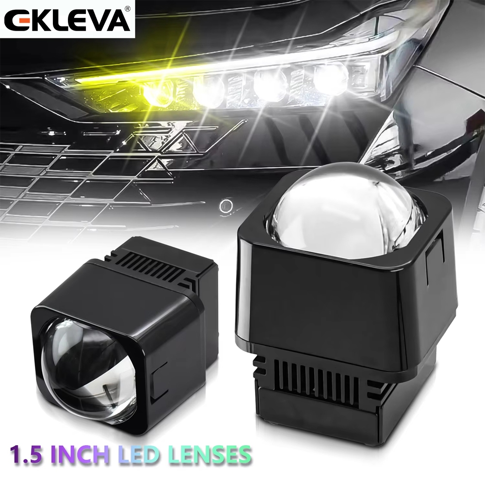Bi Led Projector Retrofit Waterproof LED High Beam Projector 1.5 inch Matrix LED Lens Bi-led Auxiliary Headlight Car Fog Light